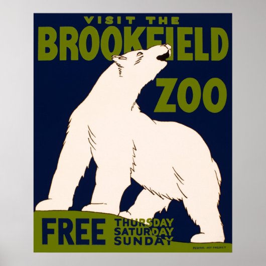 Brookfield Zoo Chicago, Illinois - Vintage Poster (Voorkant)