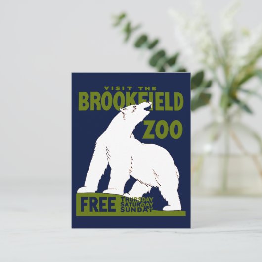 Brookfield Zoo, Federal Art Program Poster 1936 Briefkaart (Staand voorkant)