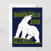 Brookfield Zoo, Federal Art Program Poster 1936 Briefkaart (Voorkant / Achterkant)
