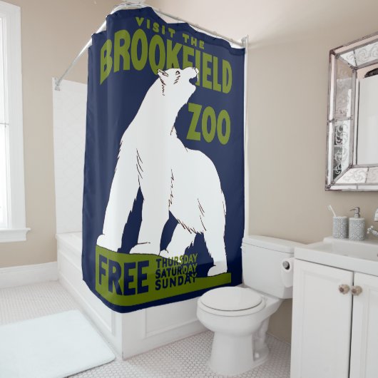 Brookfield Zoo, Federal Art Program Poster 1936 Douchegordijn (In situ)