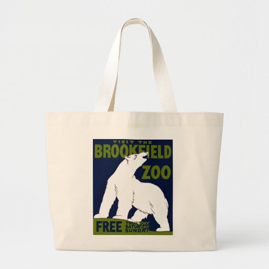 Brookfield Zoo, Federal Art Program Poster 1936 Grote Tote Bag (Voorkant)
