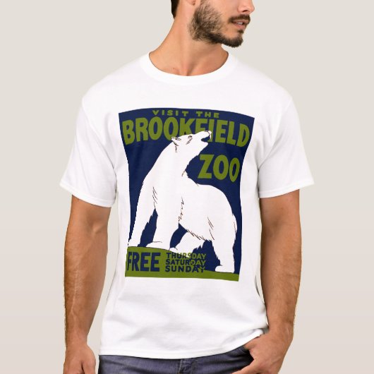 Brookfield Zoo, Federal Art Program Poster 1936 T-shirt (Voorkant)