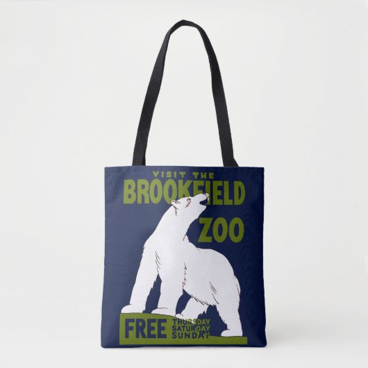 Brookfield Zoo, Federal Art Program Poster 1936 Tote Bag (Voorkant)