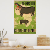 Brookfield Zoo Hippo  WPA-Poster Poster (Keuken)