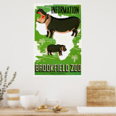 Brookfield Zoo Hippopotamus Vintage Poster (Keuken)