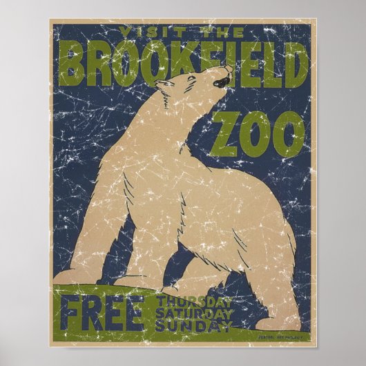 Brookfield Zoo-Polar-Beer met een depressie Poster (Voorkant)