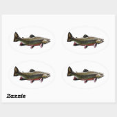 Brookforel Logo (zwemmen) Ovale Sticker (Vel)