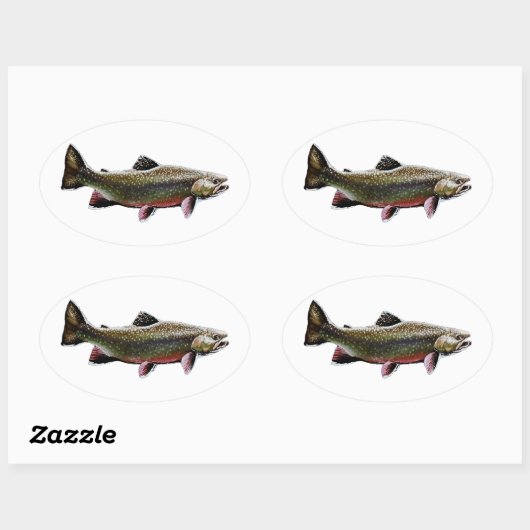 Brookforel Logo (zwemmen) Ovale Sticker (Vel)