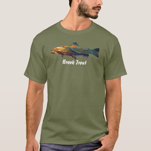 Brookforel Vlieg Vliegen Mannen T-shirt (Voorkant)