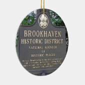 Brookhaven Atlanta, met dubbelzijdige kerstmenheid Keramisch Ornament (Rechts)