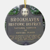 Brookhaven Atlanta, met dubbelzijdige kerstmenheid Keramisch Ornament (Voorkant)