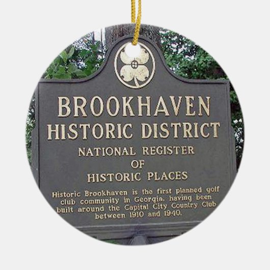 Brookhaven Atlanta, met dubbelzijdige kerstmenheid Keramisch Ornament (Voorkant)