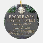 Brookhaven Atlanta, met dubbelzijdige kerstmenheid Keramisch Ornament (Achterkant)
