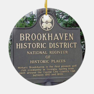 Brookhaven Atlanta, met dubbelzijdige kerstmenheid Keramisch Ornament