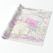  Brookhaven en Fire Island NY Map (1873) Cadeaupapier (Uitgerold)