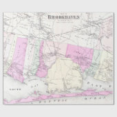  Brookhaven en Fire Island NY Map (1873) Cadeaupapier (Vlak)