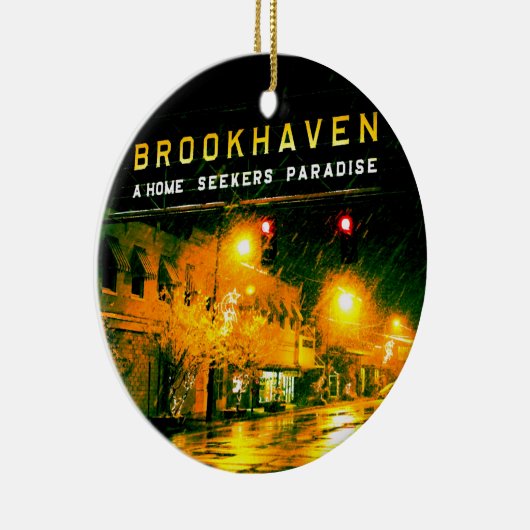 Brookhaven, MS Kerstfeestdag Keramisch Ornament (Rechts)