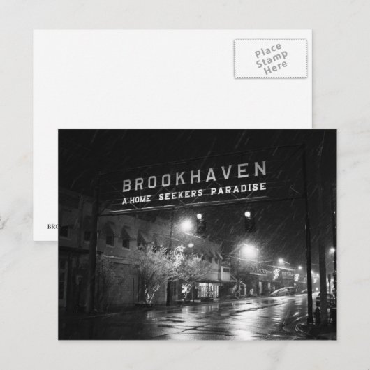 Brookhaven voor zwart-wit, Mississippi Town Sign Briefkaart (Voorkant / Achterkant)