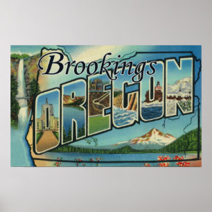 Brookings, oregon - grote letterscènes poster