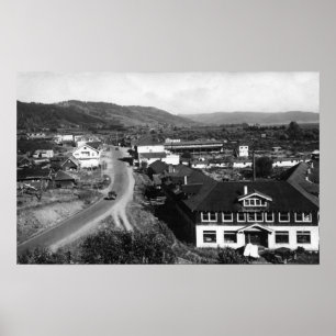 Brookings, oregon Town Uitzicht and Ocean Photogra Poster