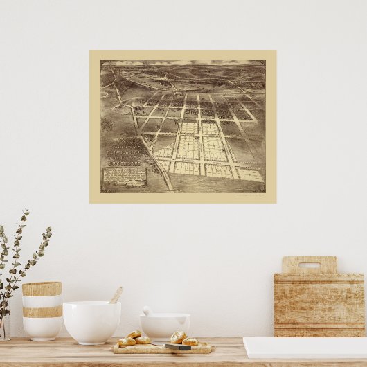 Brookland, DC Panoramic Map - 1895 Poster (Keuken)