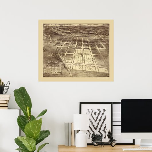 Brookland, DC Panoramic Map - 1895 Poster (Thuiskantoor)