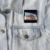 Brookland's Motorcycle Racing Vierkante Button 5,1 Cm (In situ)