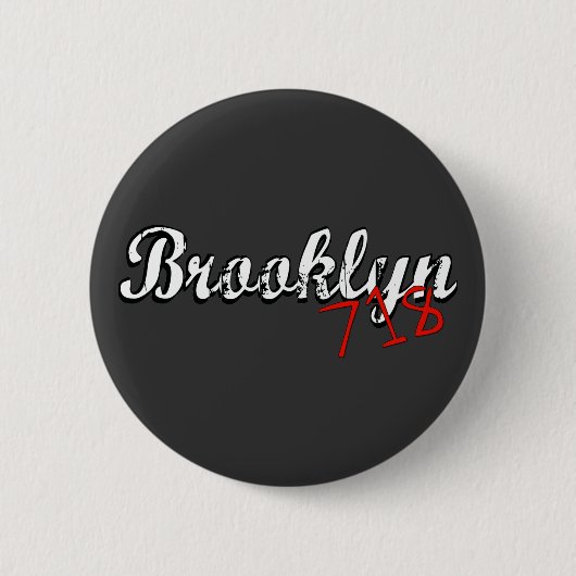 Brooklyn 718 ronde button 5,7 cm (Voorkant)