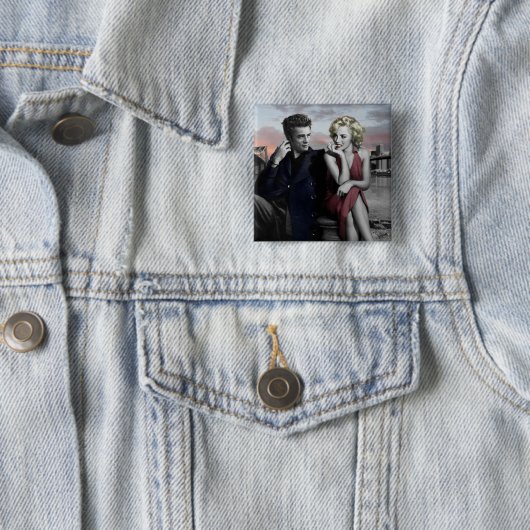 Brooklyn B&W 2 Vierkante Button 5,1 Cm (In situ)