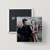 Brooklyn B&W 2 Vierkante Button 5,1 Cm (Voorkant /achterkant)