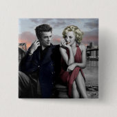 Brooklyn B&W 2 Vierkante Button 5,1 Cm (Voorkant)