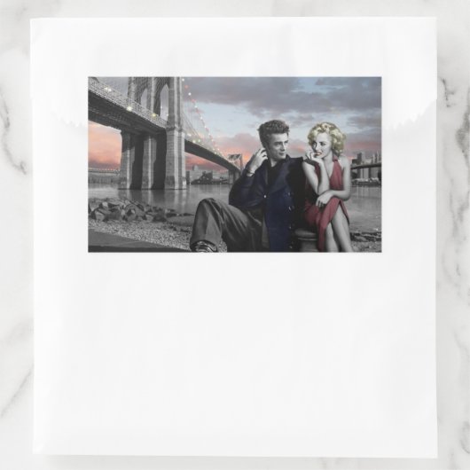 Brooklyn B&W Rechthoekige Sticker (Tas)