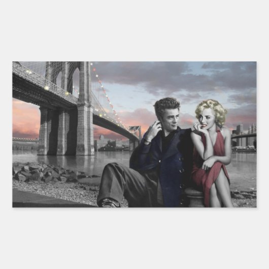 Brooklyn B&W Rechthoekige Sticker (Voorkant)