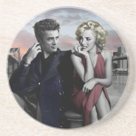 Brooklyn B&W Zandsteen Onderzetter (Voorkant)