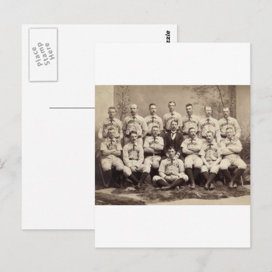 Brooklyn Baseball Team, 1889 Briefkaart (Voorkant / Achterkant)