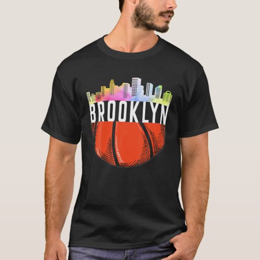 Brooklyn Basketball NYC US State Waterverf City S. T-shirt (Voorkant)