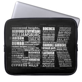 Brooklyn BK, New York, Word Art Laptop Sleeve