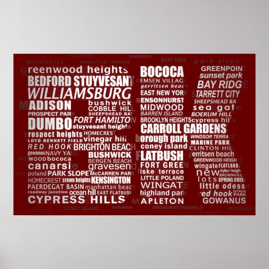 Brooklyn BK NYC Poster Print (Voorkant)