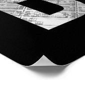 Brooklyn  Black en White Map Typografie Poster (Hoek)