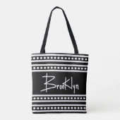 Brooklyn Block Letters Hand Lettering Black White Tote Bag (Achterkant)