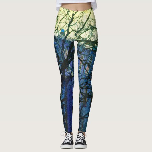 Brooklyn Blues Yoga-oefening Leggings (Voorkant)