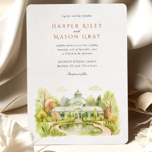 Brooklyn Botanic Garden Aquarel Bruiloft Kaart