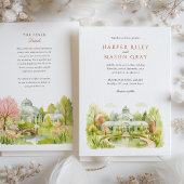 Brooklyn Botanic Garden Aquarel Bruiloft Kaart