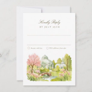 Brooklyn Botanic Garden Aquarel Trouw RSVP Kaart