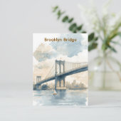 Brooklyn Bridge Aquarel Briefkaart (Staand voorkant)