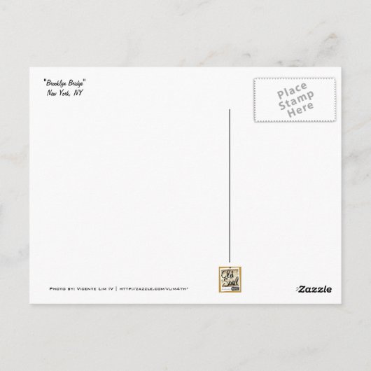 Brooklyn Bridge Art Briefkaarten (Achterkant)