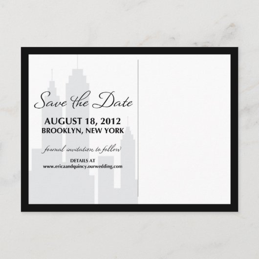 Brooklyn Bridge Bewaar de datum Aankondigingskaart (Achterkant)