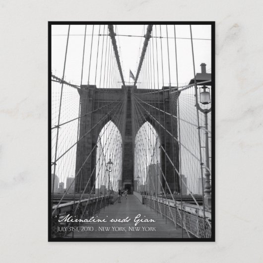 Brooklyn Bridge Bewaar de datum Aankondigingskaart (Voorkant)