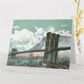 Brooklyn Bridge Big Wenskaart Kaart (Gele Bloem)