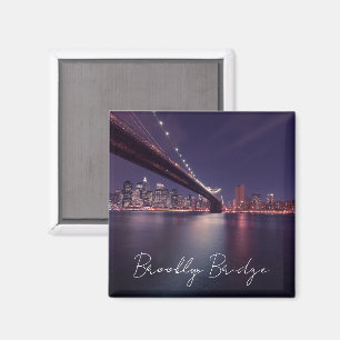 Brooklyn Bridge bij nacht, Manhattan Lights Magnet